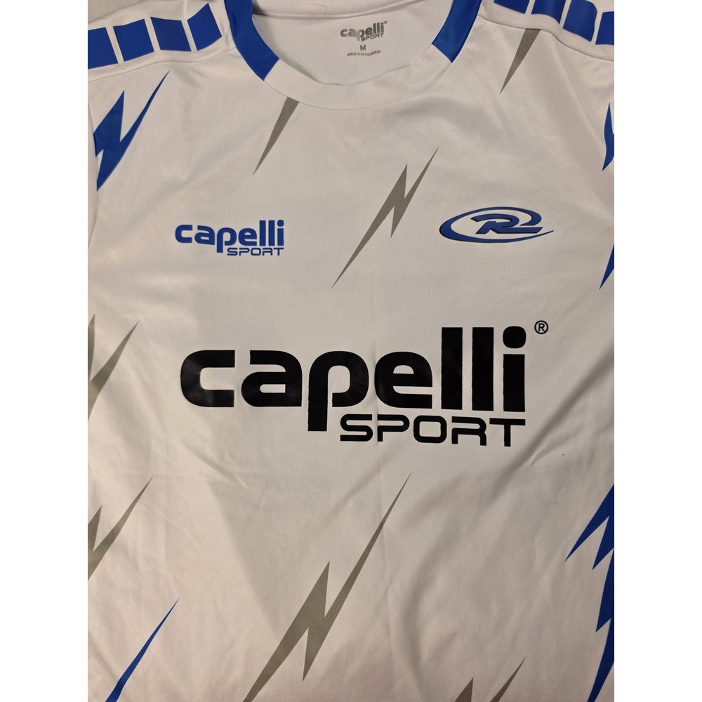 Capelli Sport Shirt Mens Medium White Lightning Graphic CS-DRY Soccer Jersey 27
